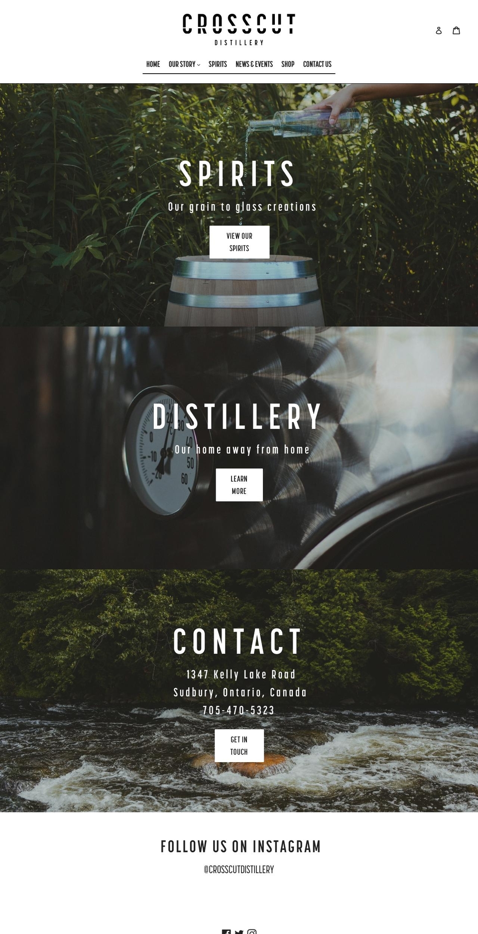 crosscutdistillery.net shopify website screenshot