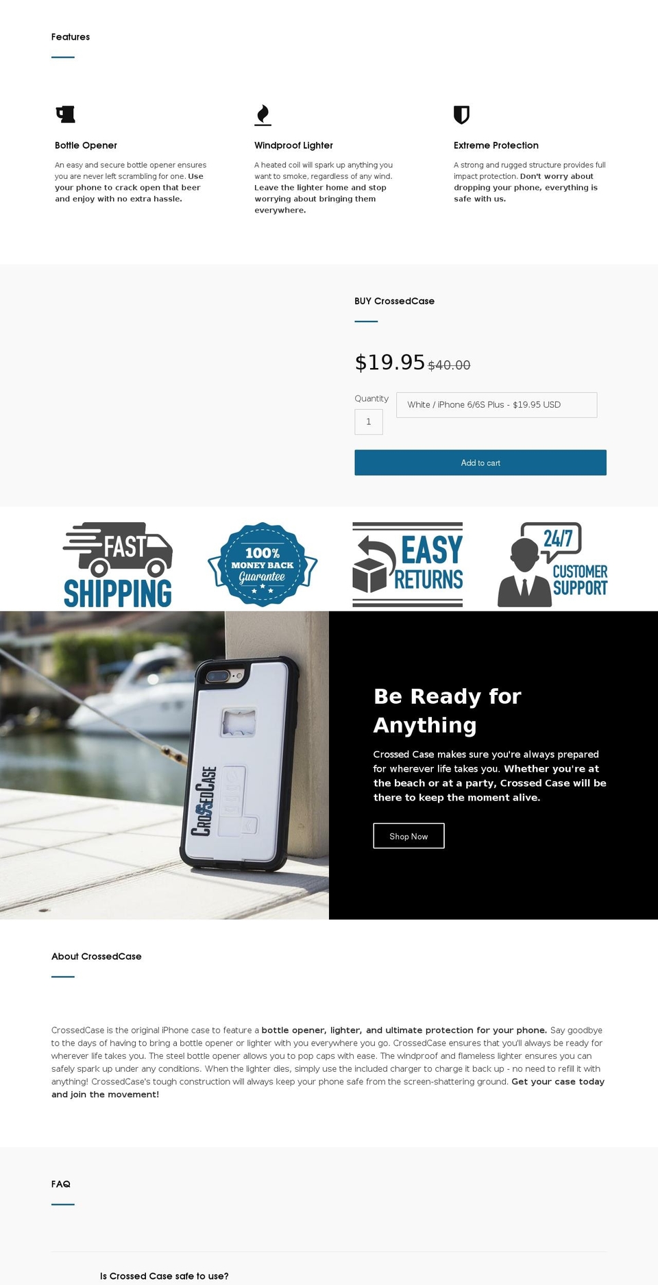 crossedcase.com — Shopify storefront screenshot