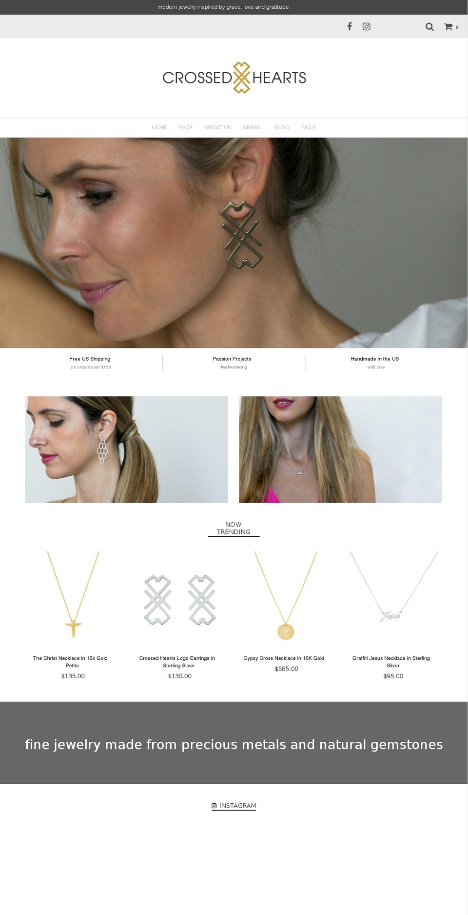 crossedhearts.com — Shopify storefront screenshot