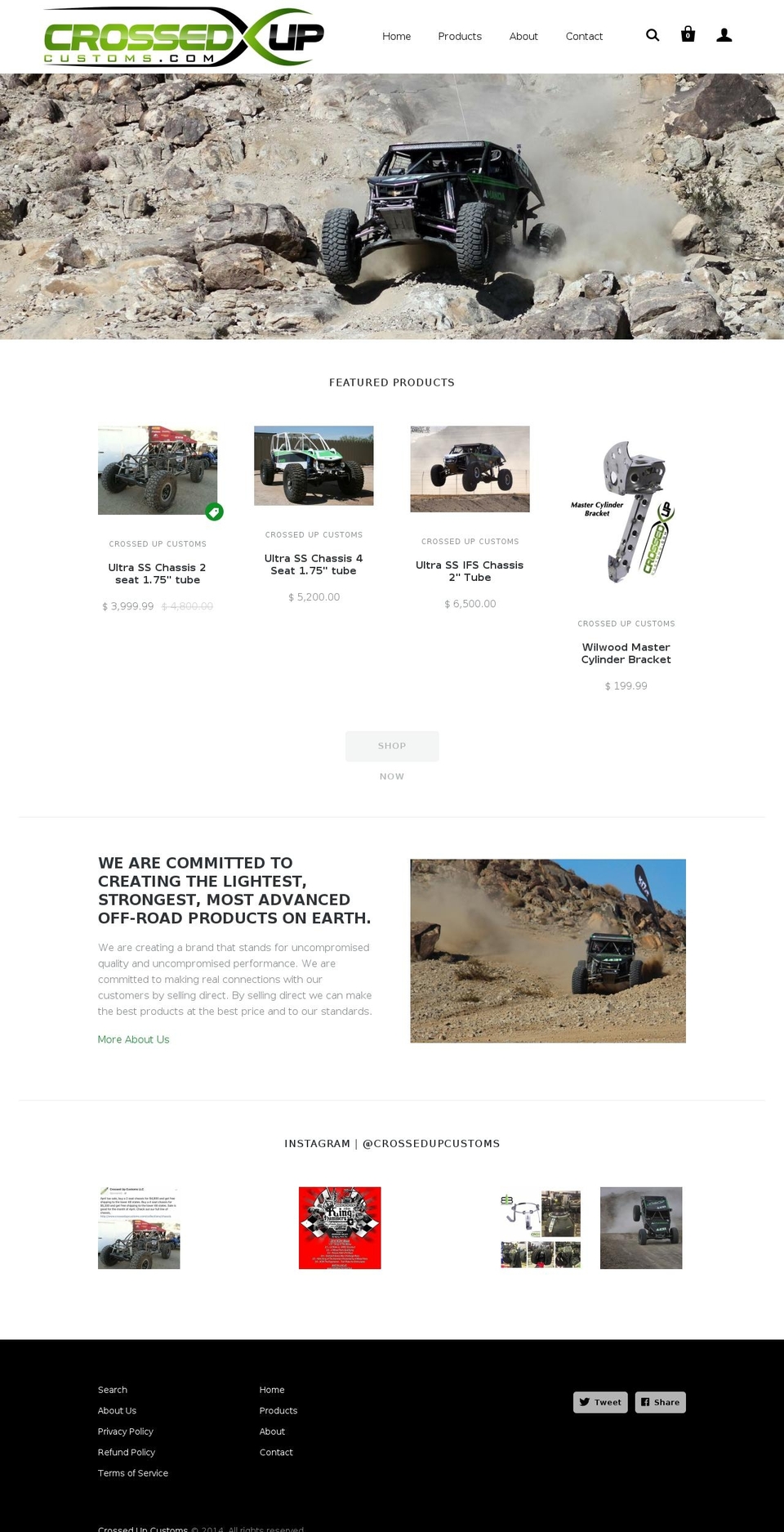 crossedupcustoms.com shopify website screenshot