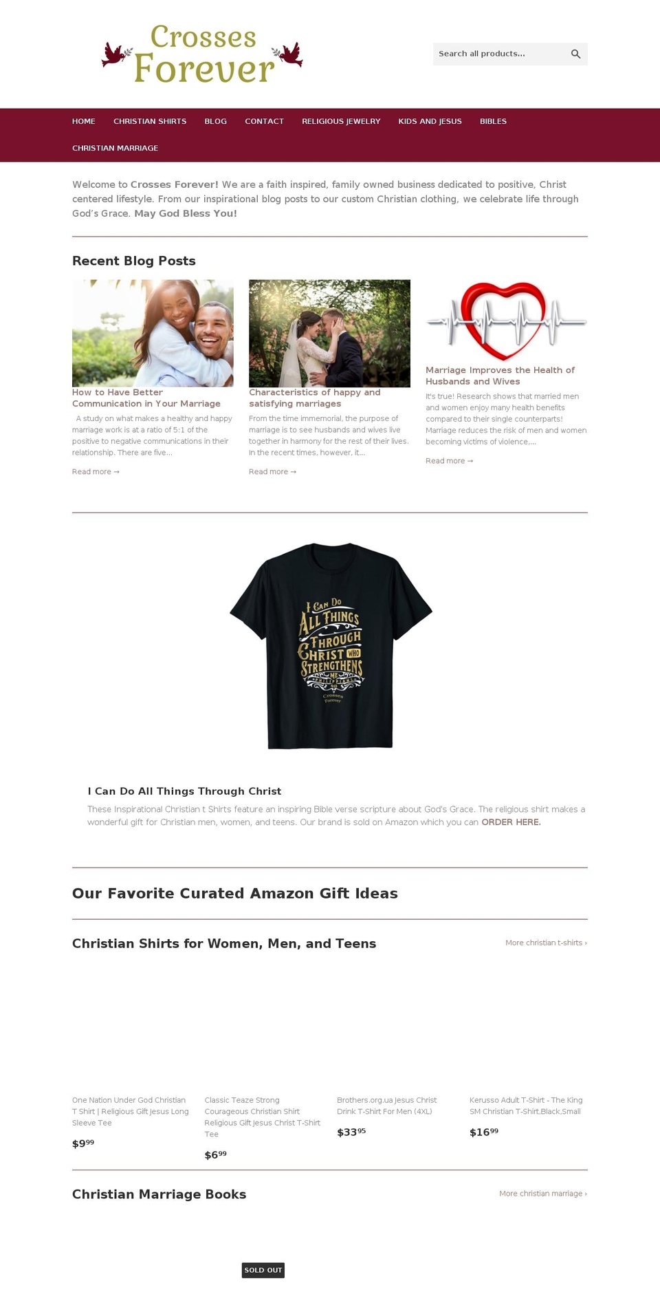 crossesforever.com — Shopify storefront screenshot