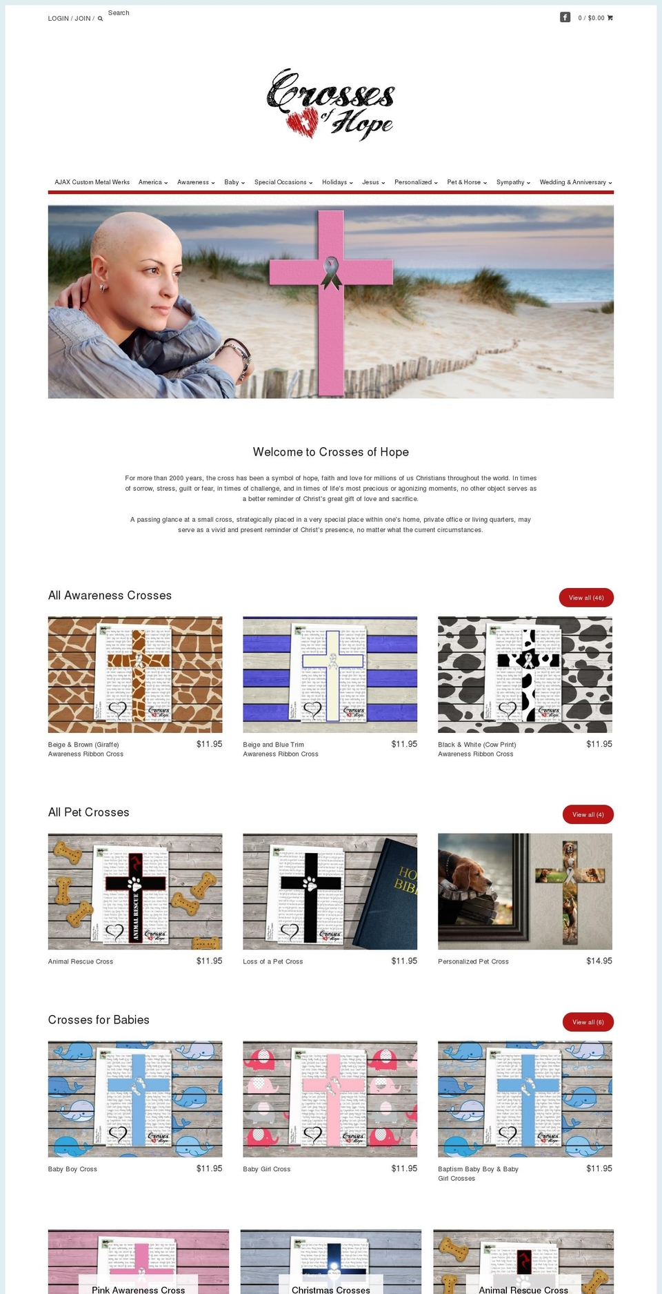 crossesofhope.org shopify website screenshot