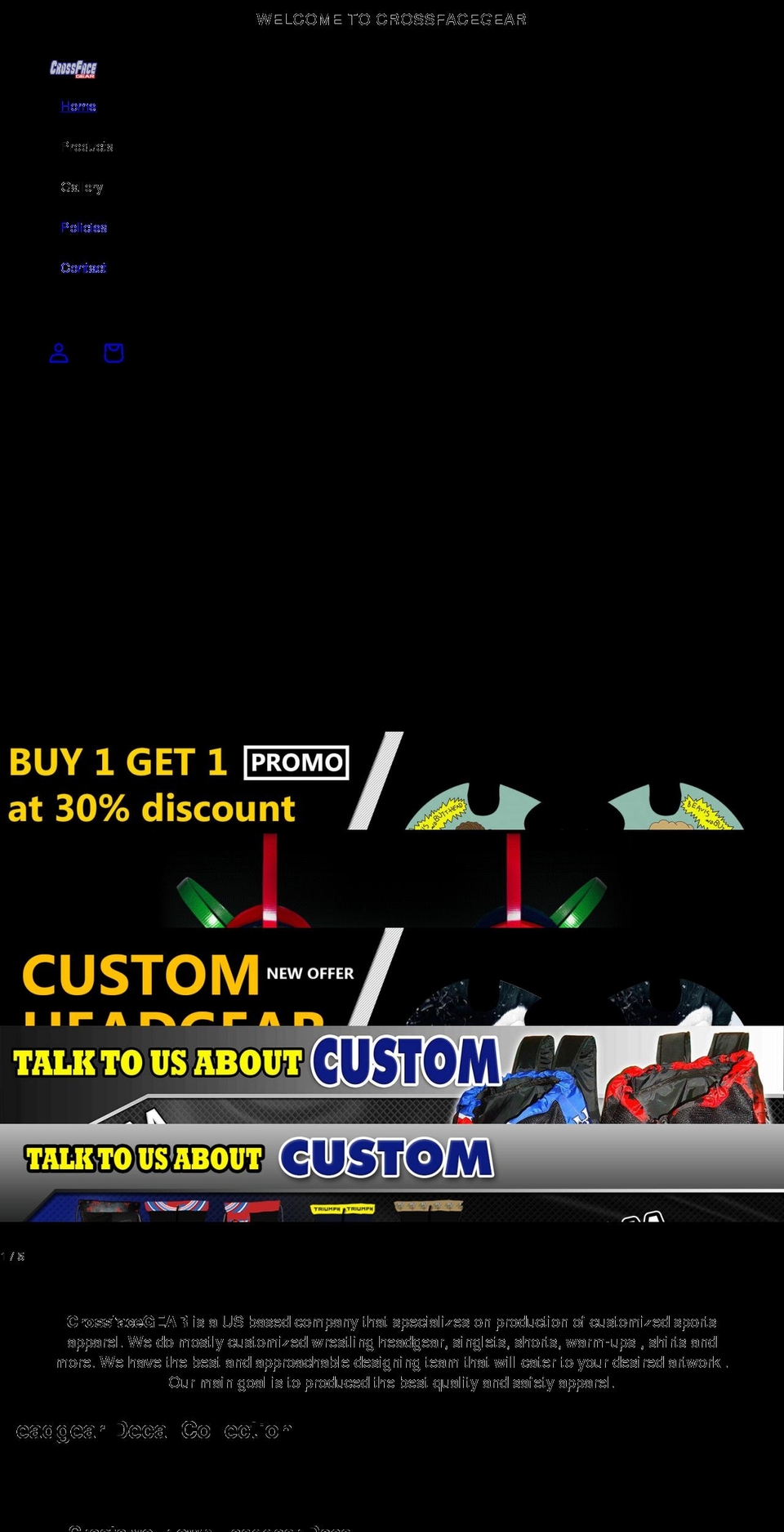 crossfacegear.com shopify website screenshot