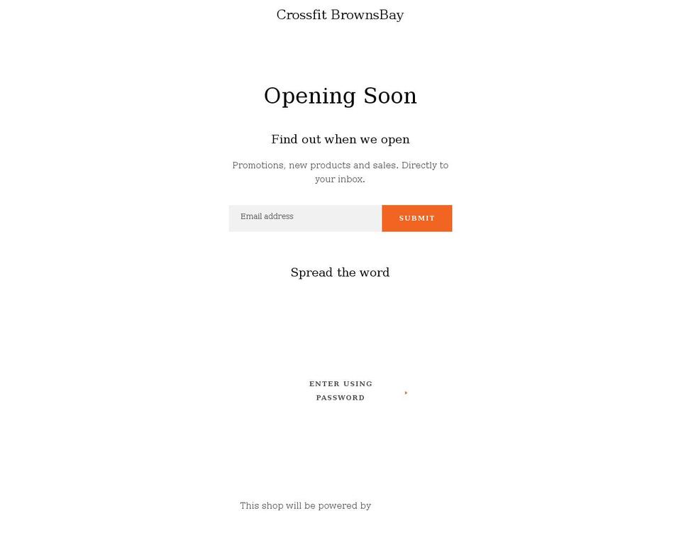 crossfit-brownsbay.myshopify.com shopify website screenshot