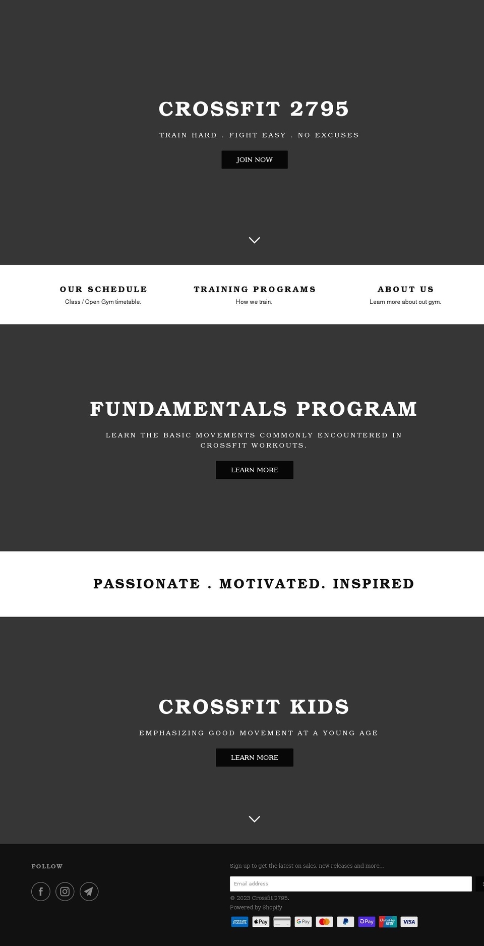 crossfit2795.com.au shopify website screenshot