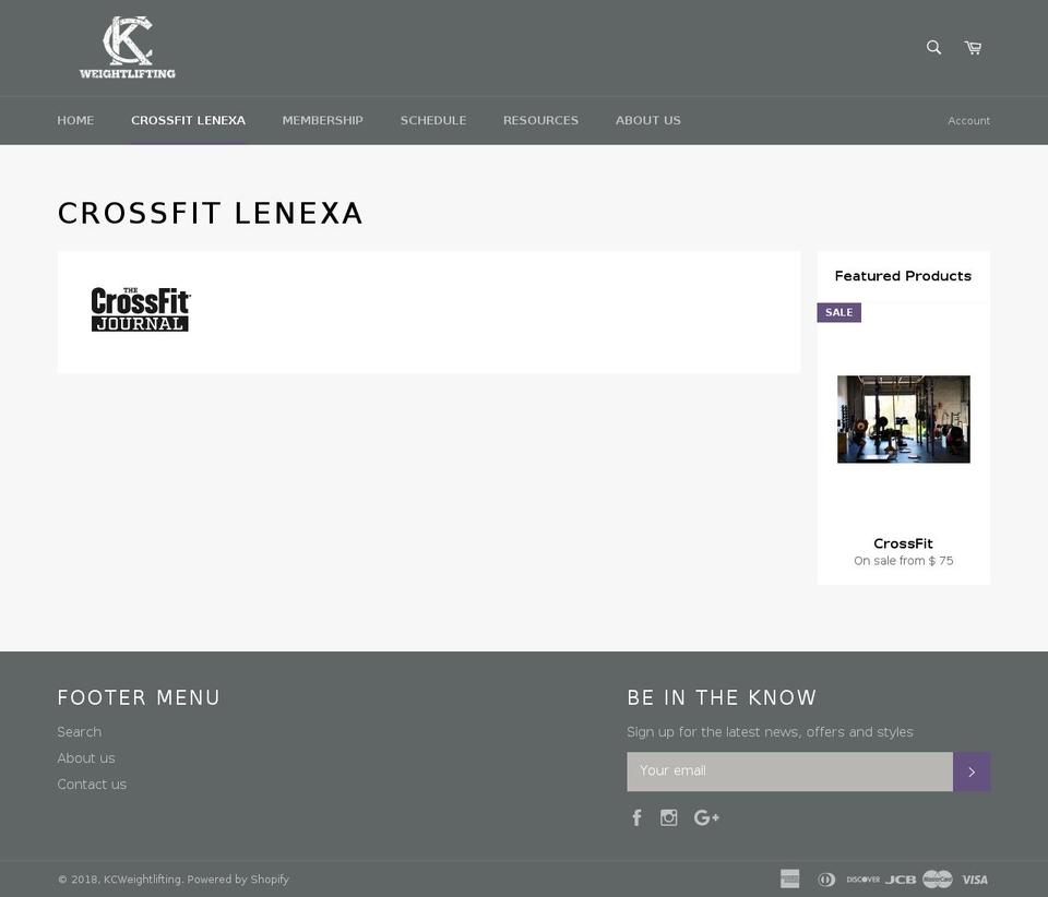 crossfitlenexa.com — Shopify storefront screenshot