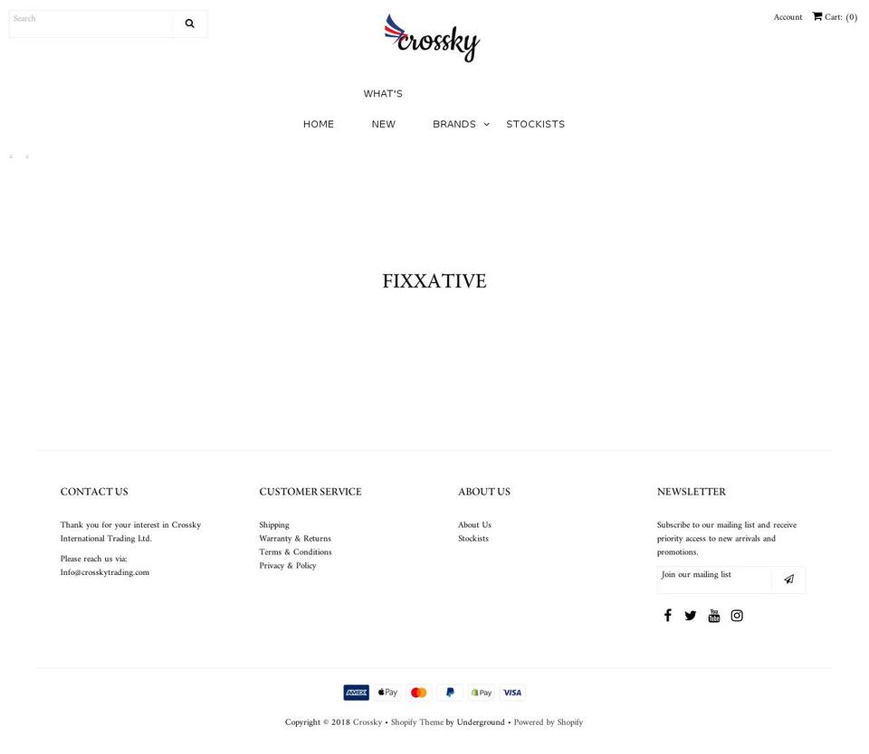 crossky.ca shopify website screenshot