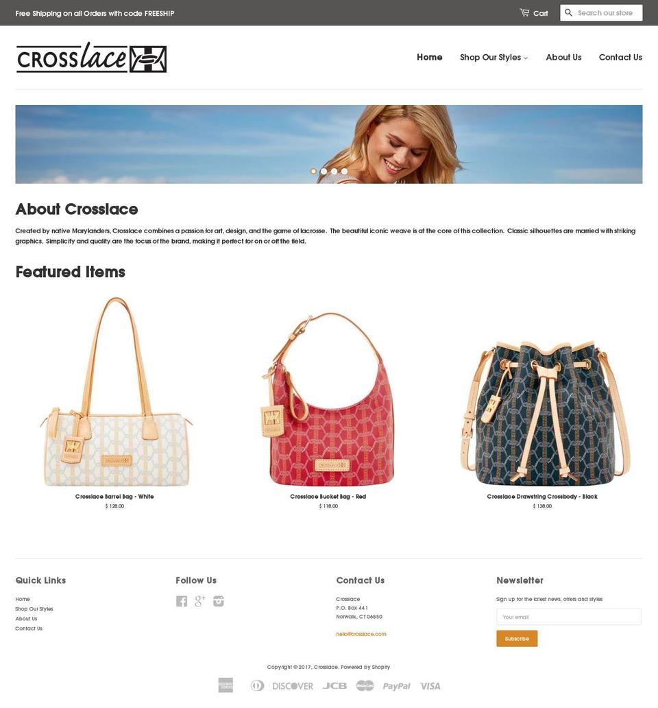 crosslaceusa.com shopify website screenshot