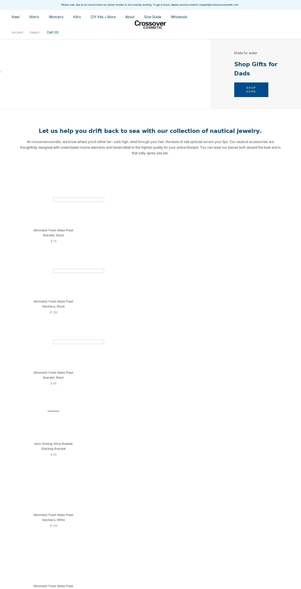 crossovercosmetic.com shopify website screenshot