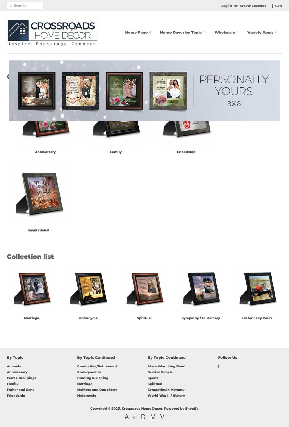 crossroadshomedecor.com — Shopify storefront screenshot