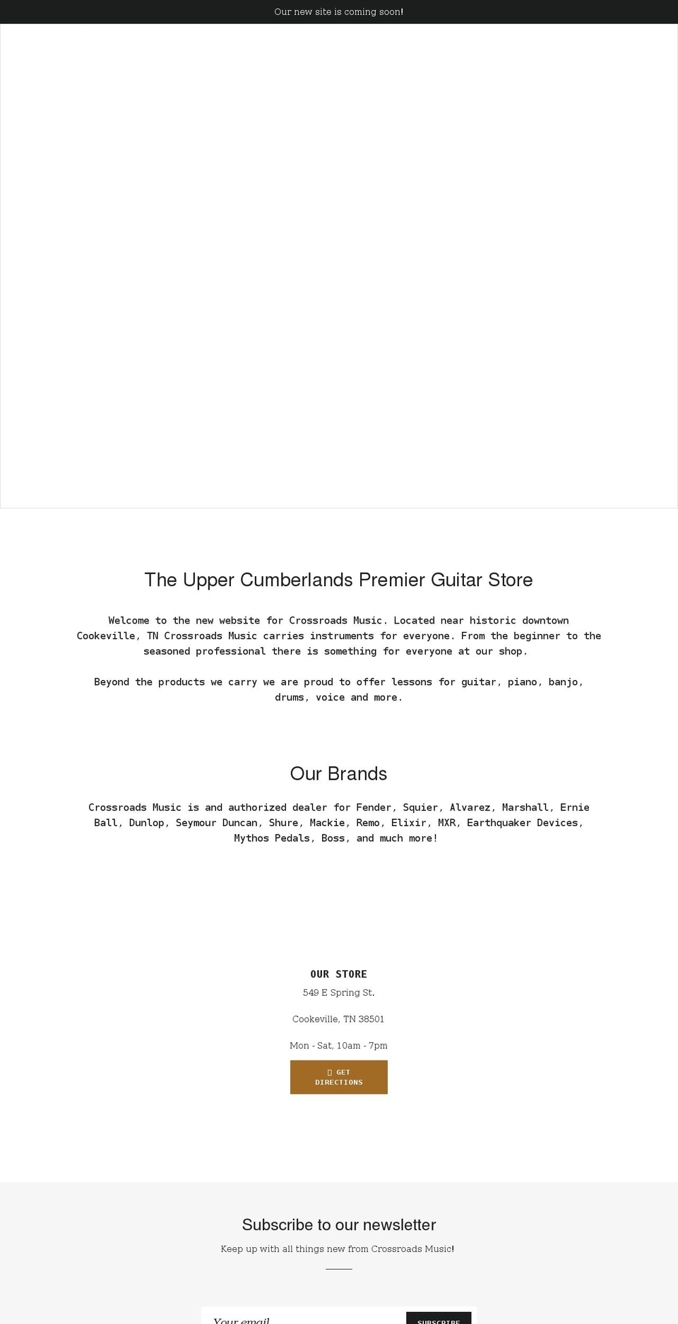 crossroadsmusiconline.com shopify website screenshot