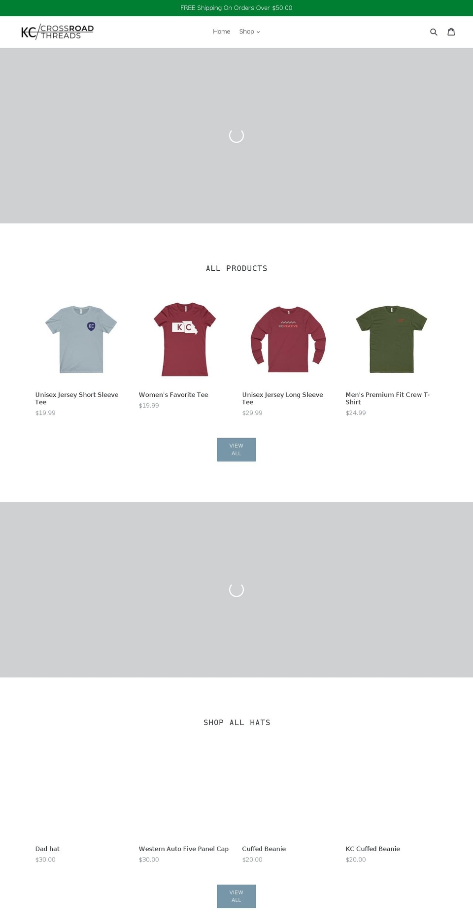 crossroadthreads.com — Shopify storefront screenshot