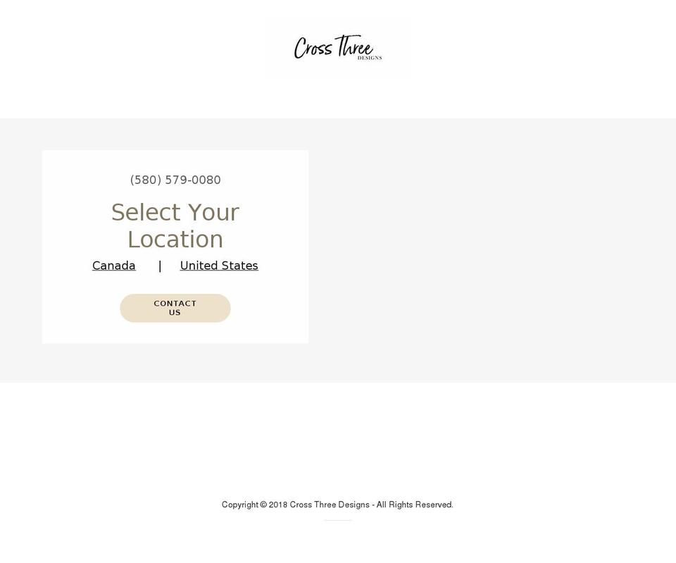 crossthreedesigns.com — Shopify storefront screenshot