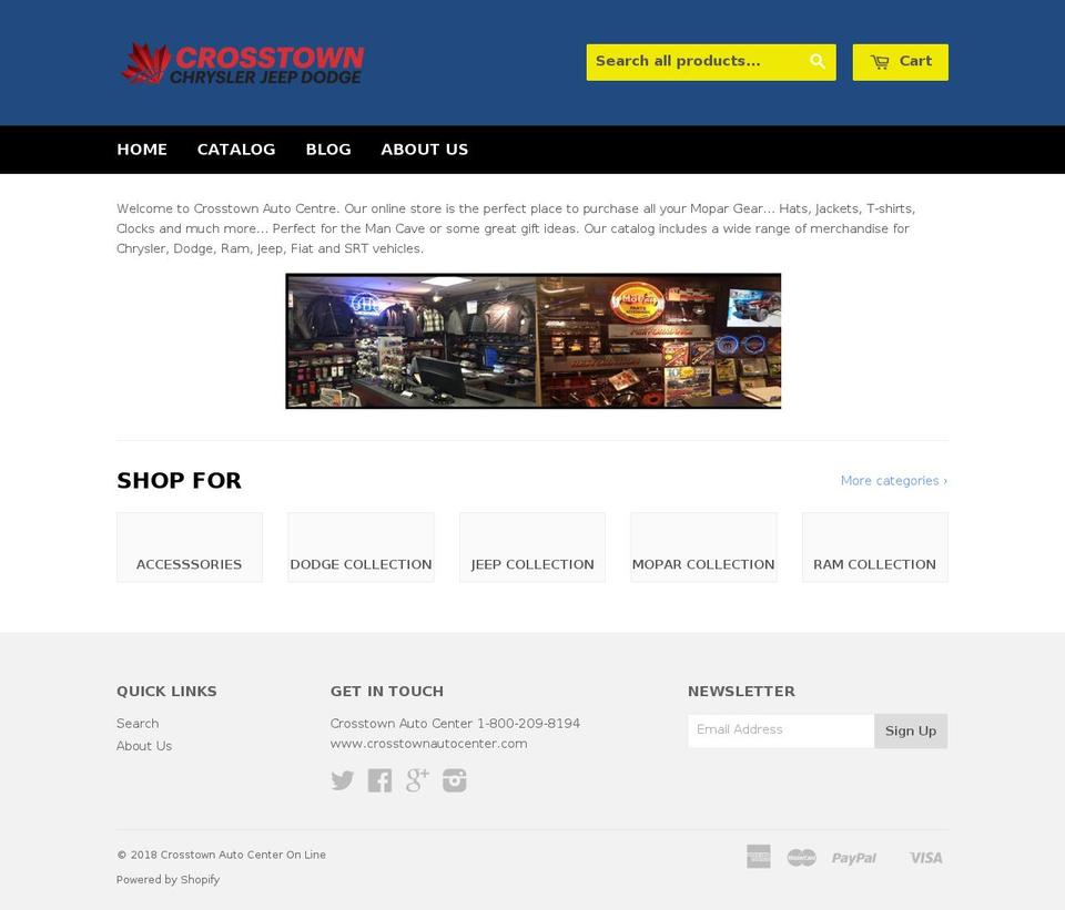 crosstownautoparts.ca shopify website screenshot
