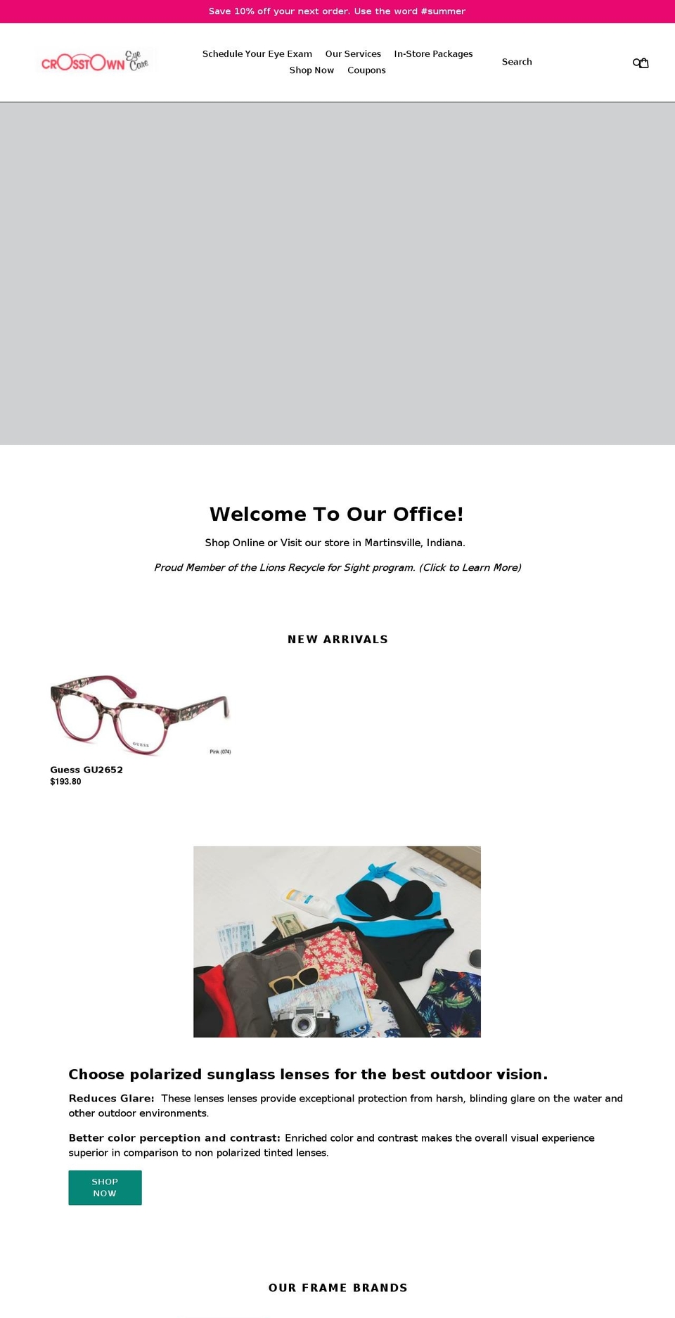 crosstowneyecare.net shopify website screenshot