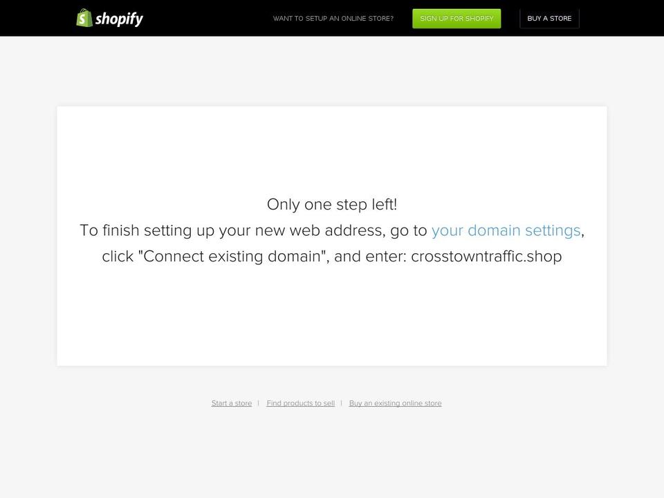 crosstowntraffic.shop shopify website screenshot
