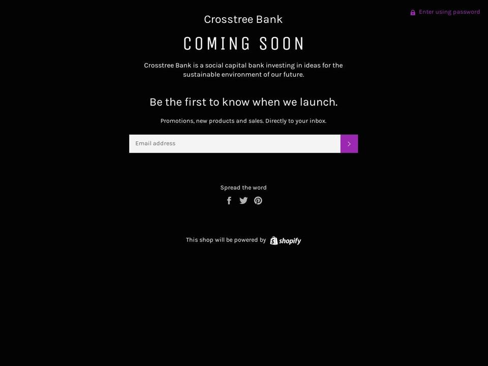 crosstreebank.com — Shopify storefront screenshot