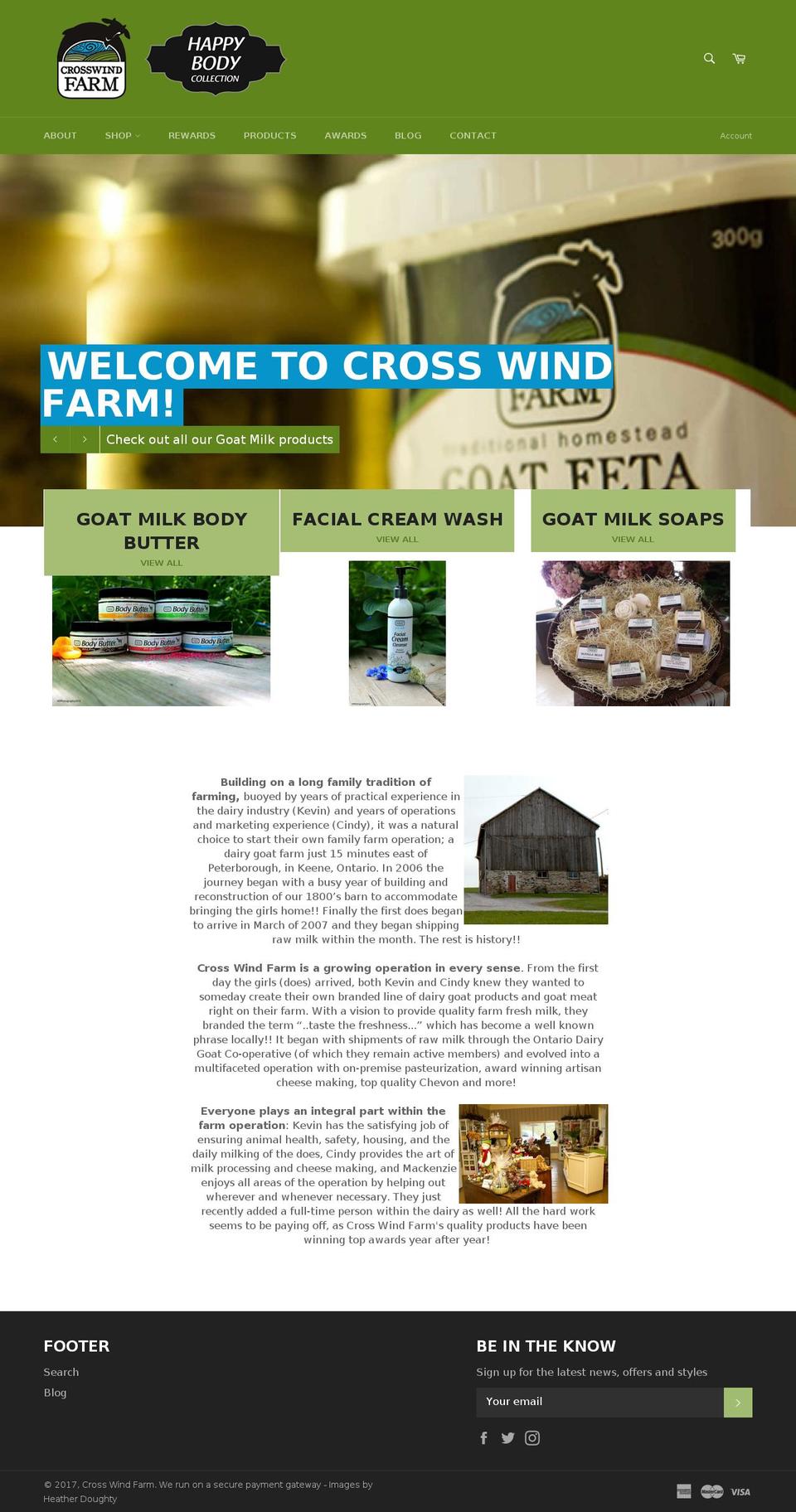 crosswindfarm.ca shopify website screenshot