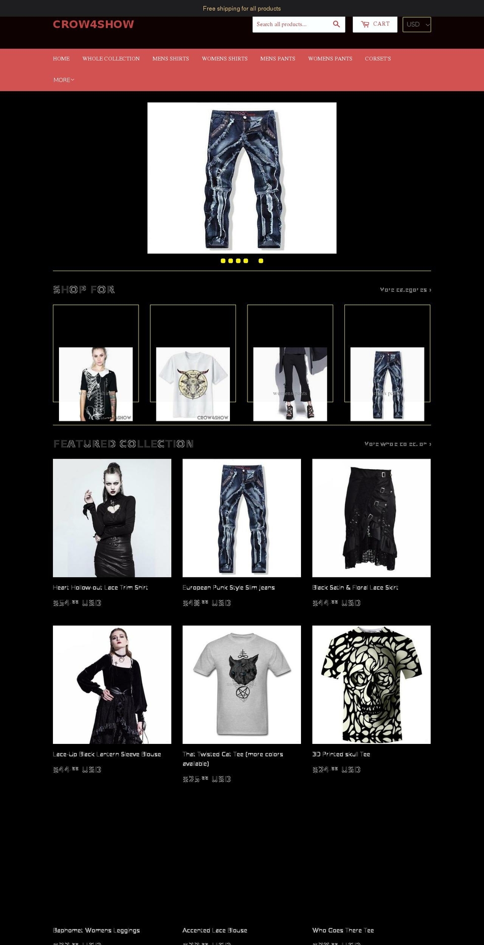 crow4show.com — Shopify storefront screenshot