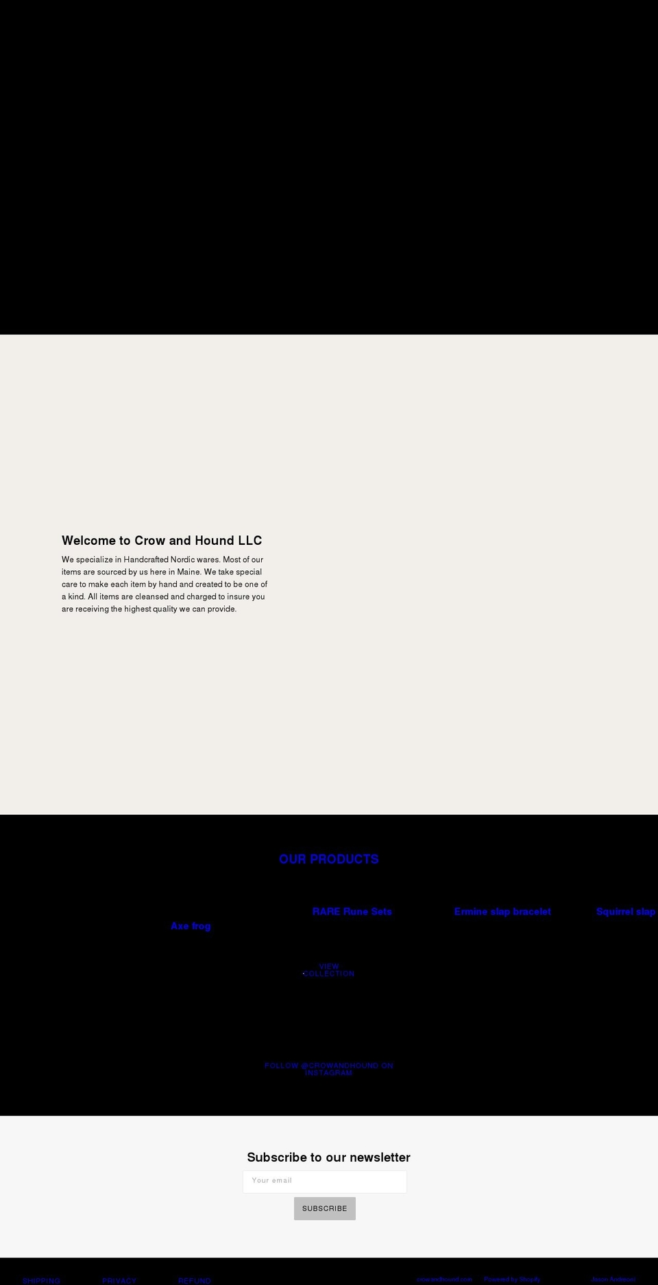 crowandhound.com shopify website screenshot