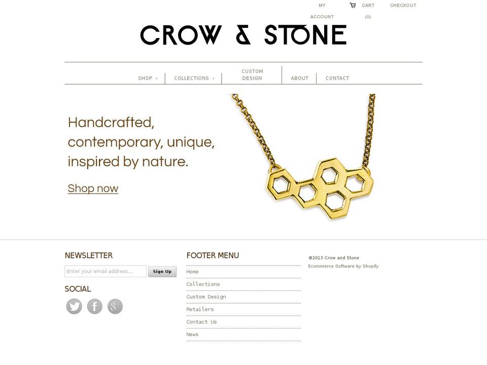 crowandstone.com shopify website screenshot