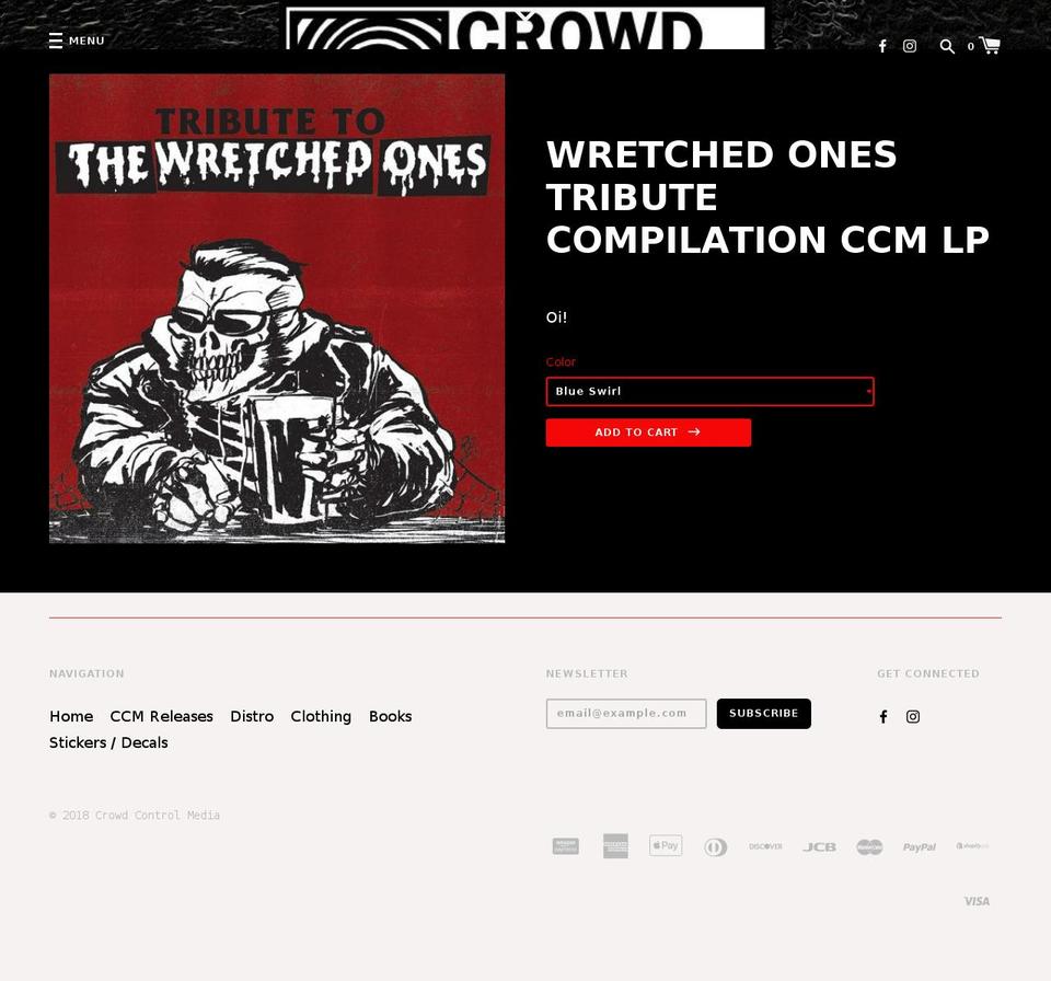 crowdcontrolmedia.net shopify website screenshot