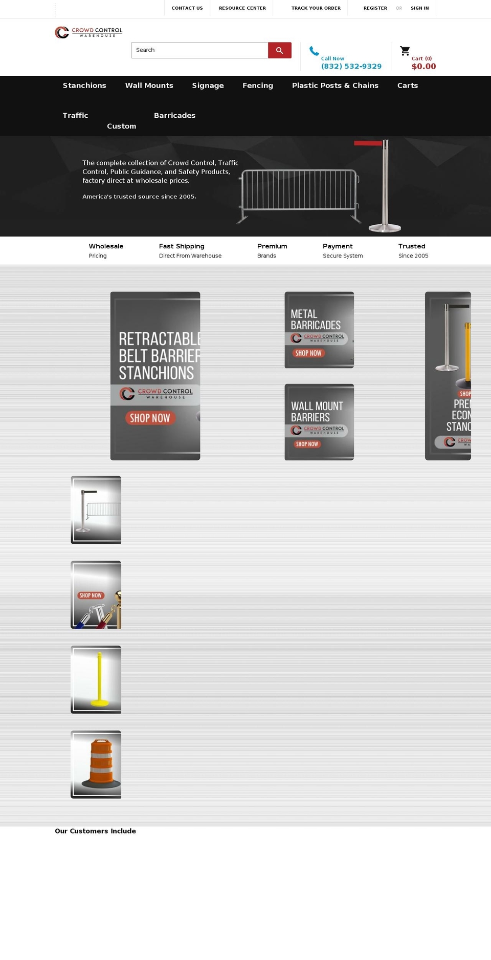 crowdcontrolwarehouse.com shopify website screenshot