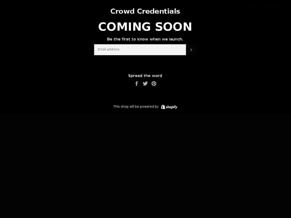 crowdcredentials.com — Shopify storefront screenshot