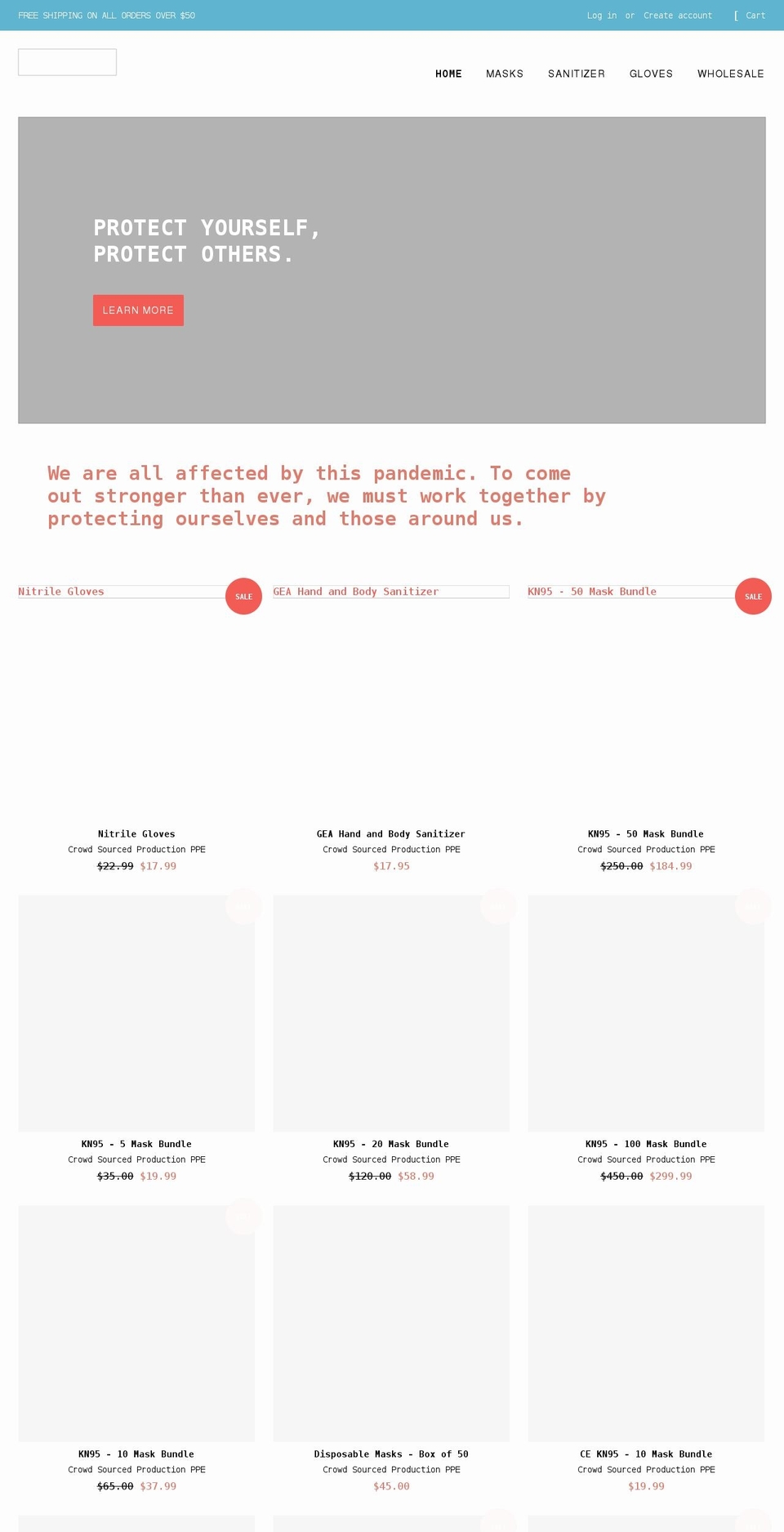crowdsourcedproduction.com shopify website screenshot