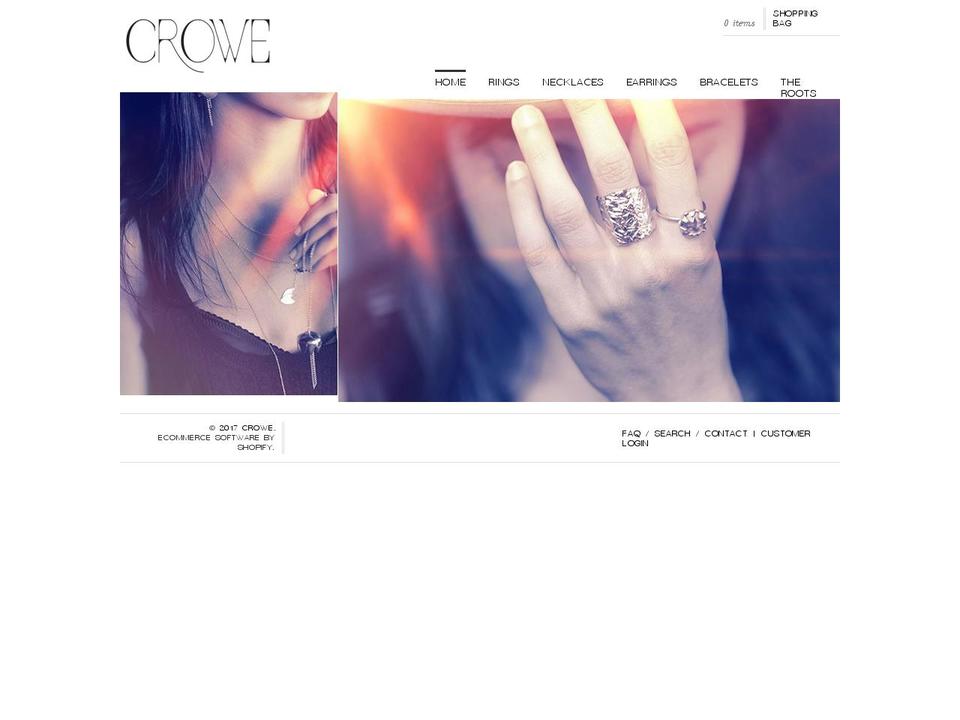 crowejewelry.com shopify website screenshot