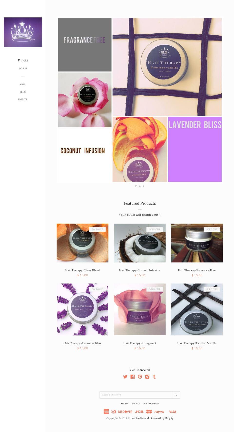 crown-me-natural.com — Shopify storefront screenshot