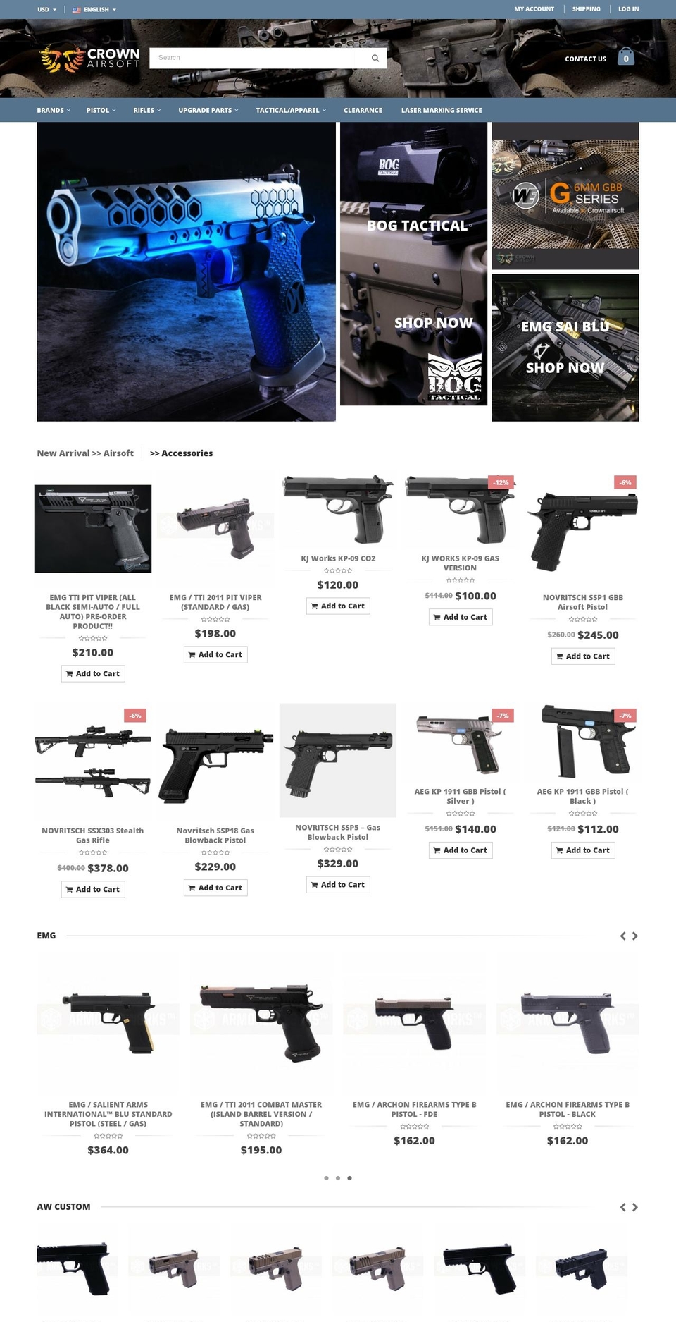 crownairsoft.com shopify website screenshot