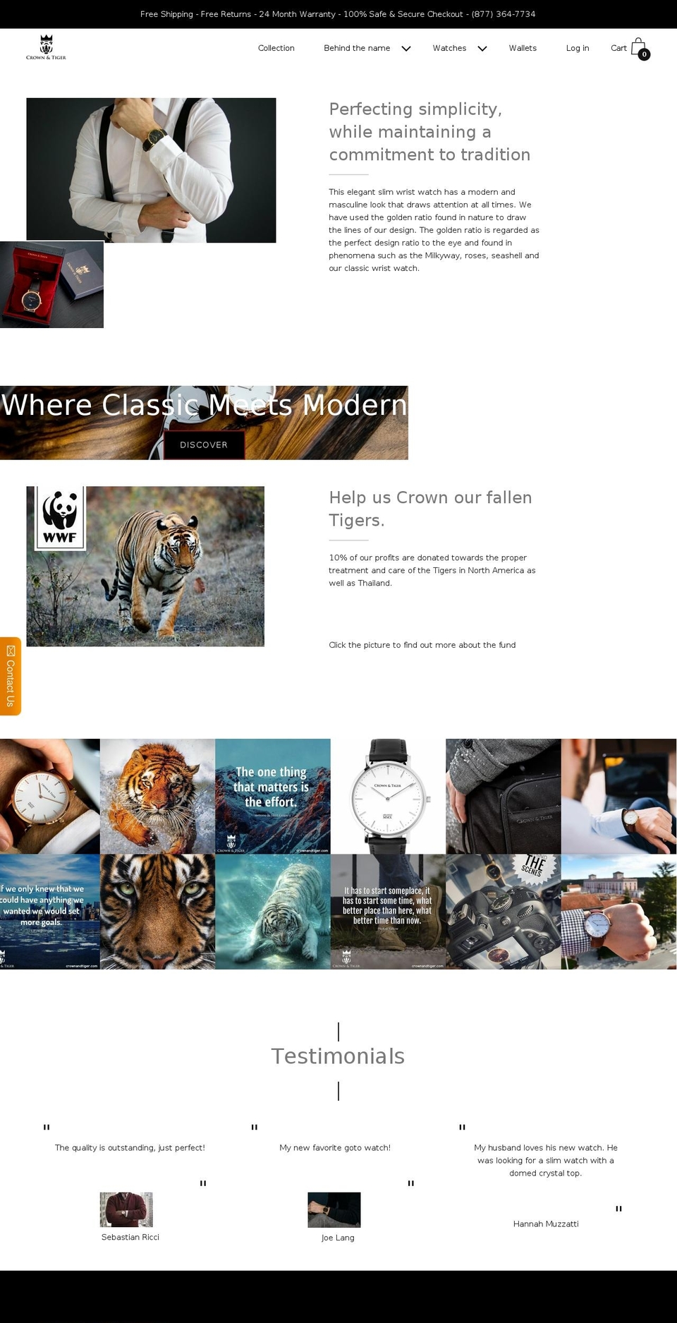 crownandtiger.com — Shopify storefront screenshot