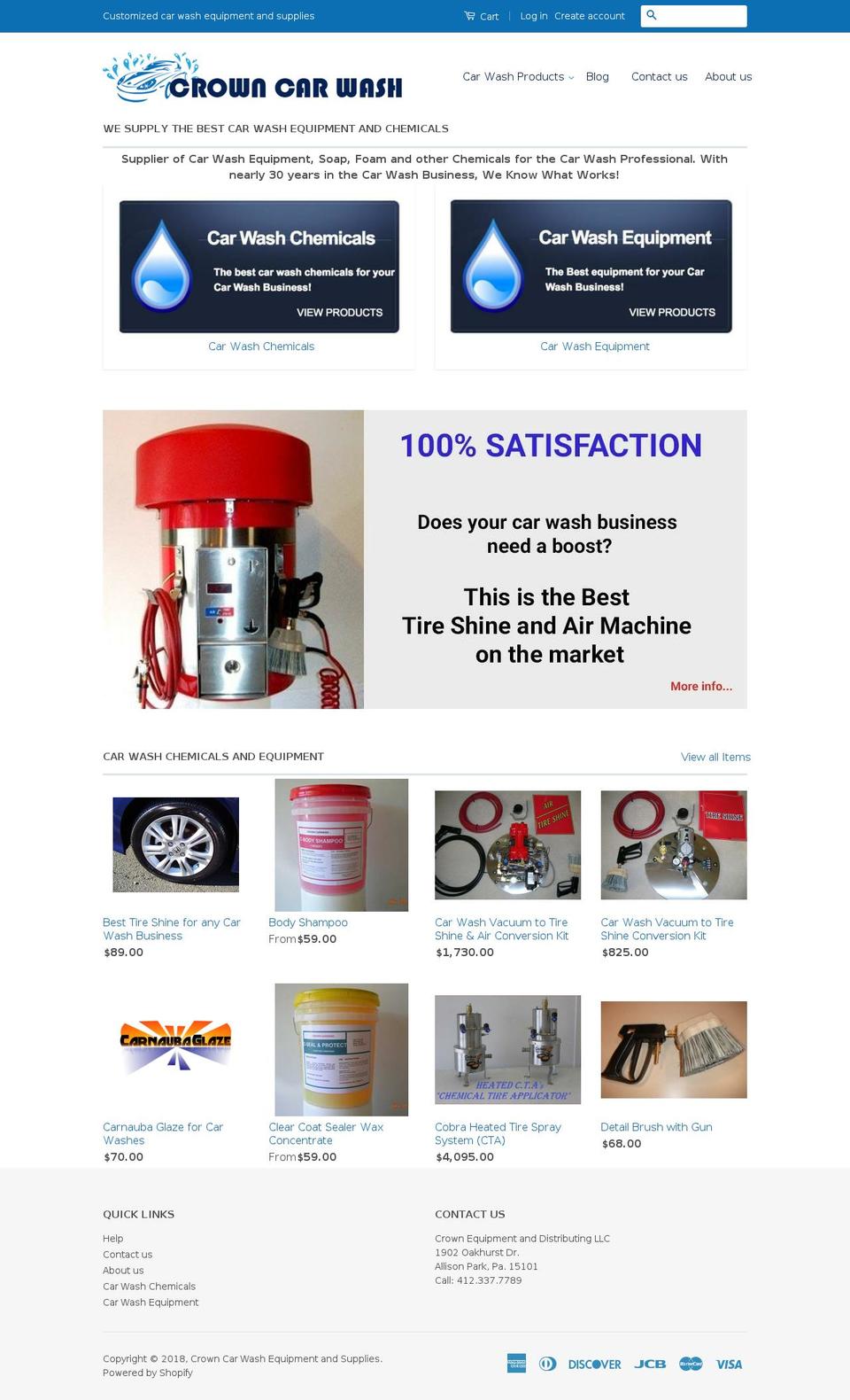 crowncarwashinc.com shopify website screenshot