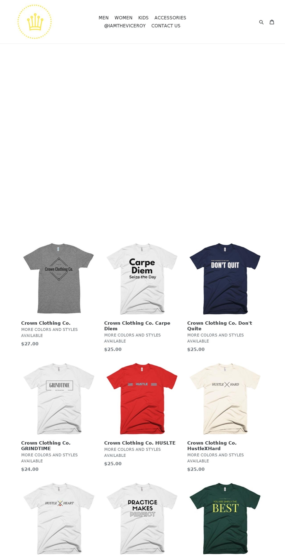 crownclothingco.com shopify website screenshot