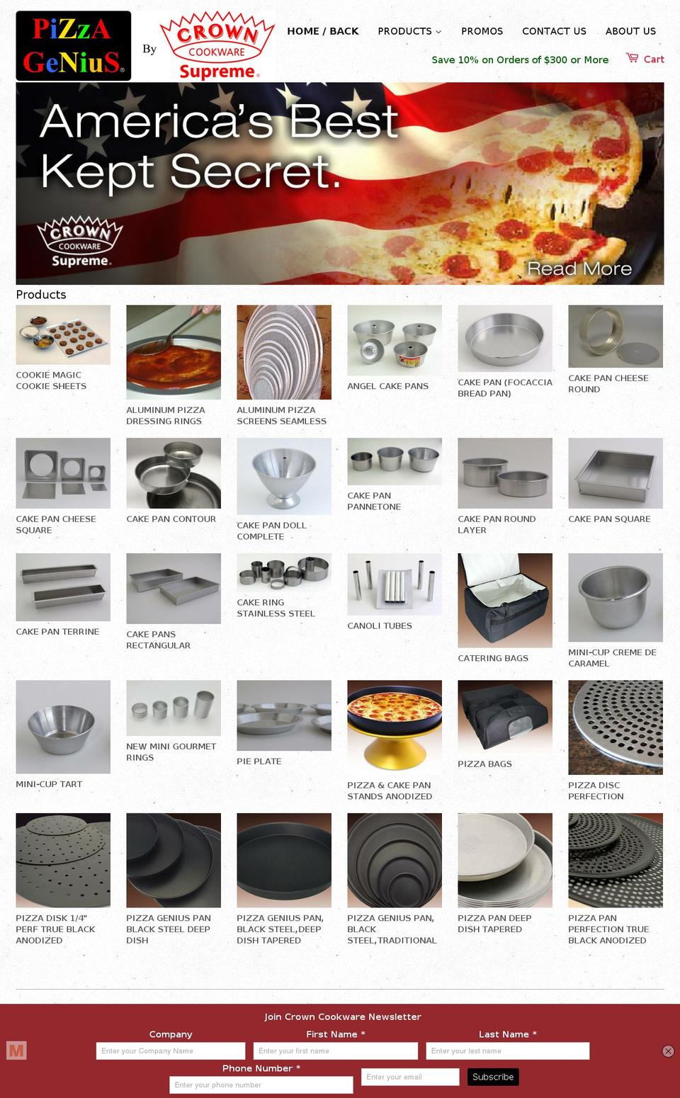 crowncookware.us shopify website screenshot