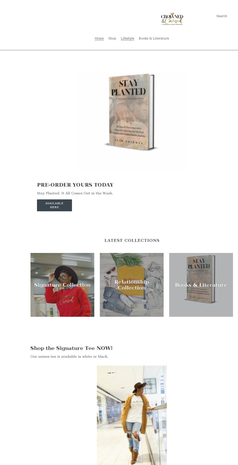 crownedandcovered.org shopify website screenshot
