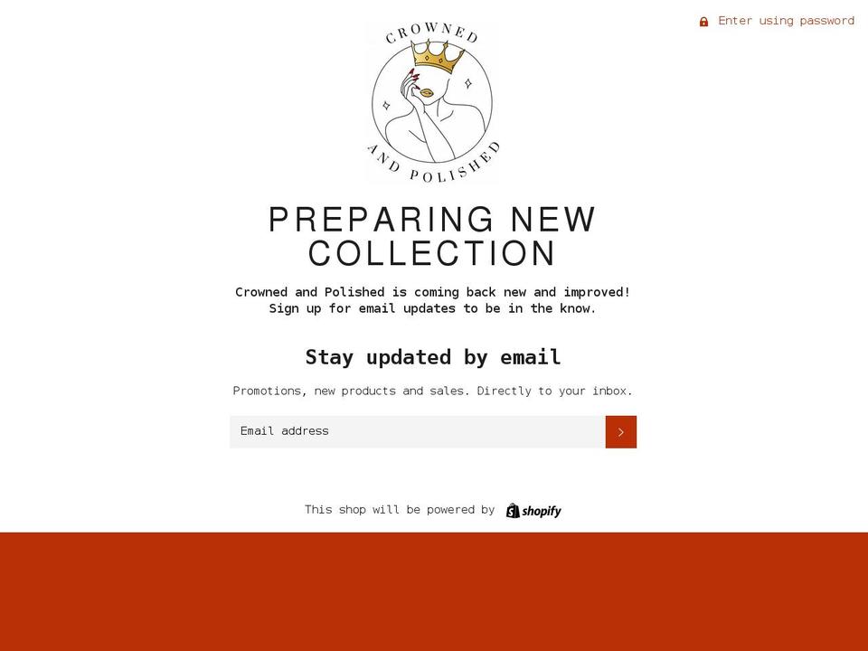 crownedandpolished.com shopify website screenshot