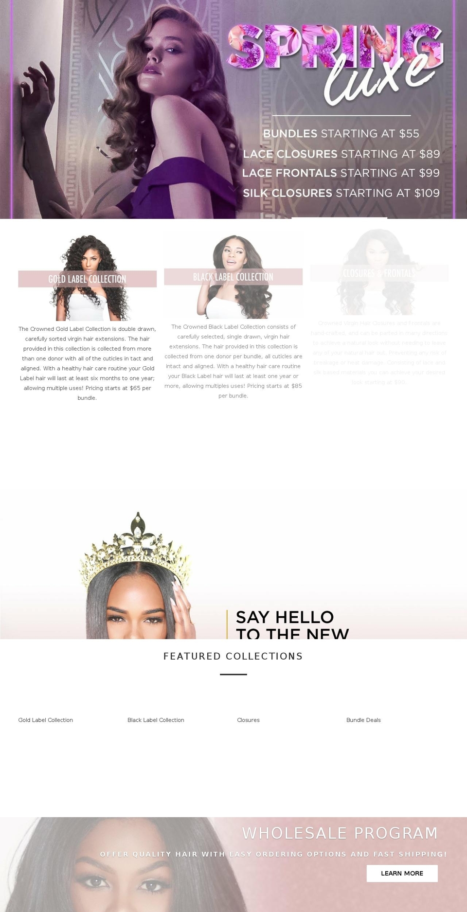 crownedhairco.com shopify website screenshot