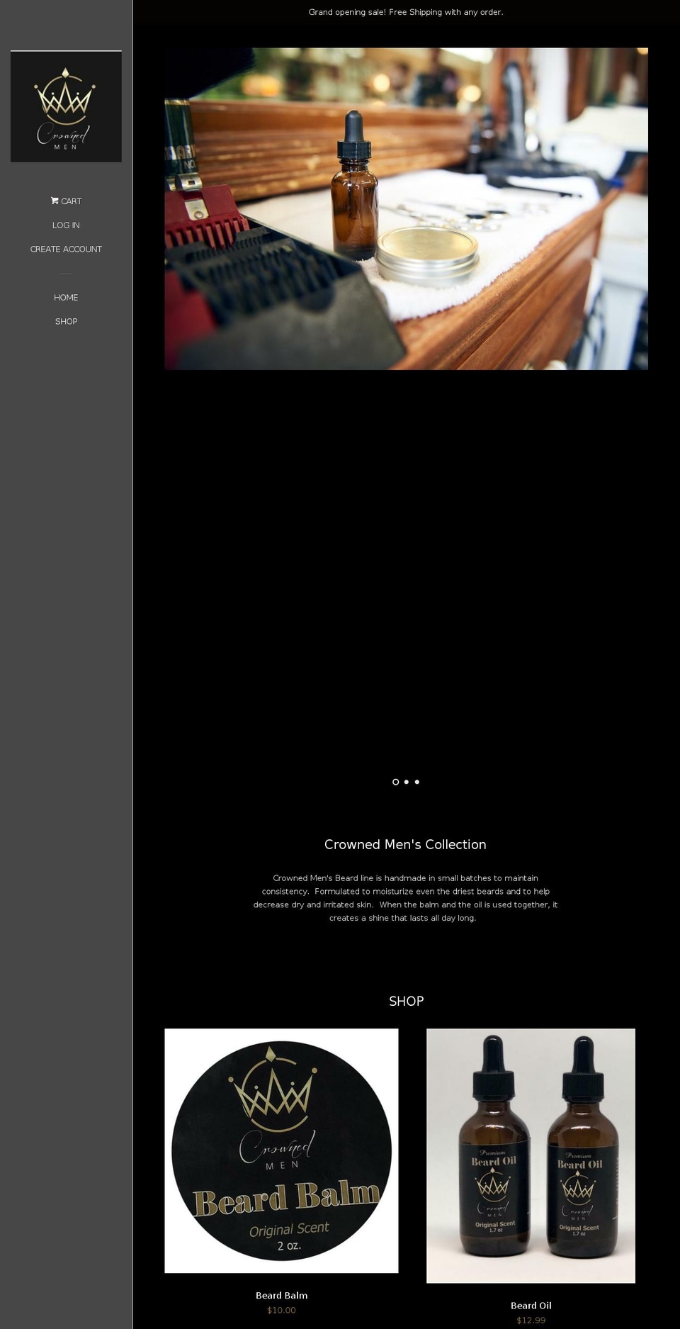 crownedmen.com — Shopify storefront screenshot