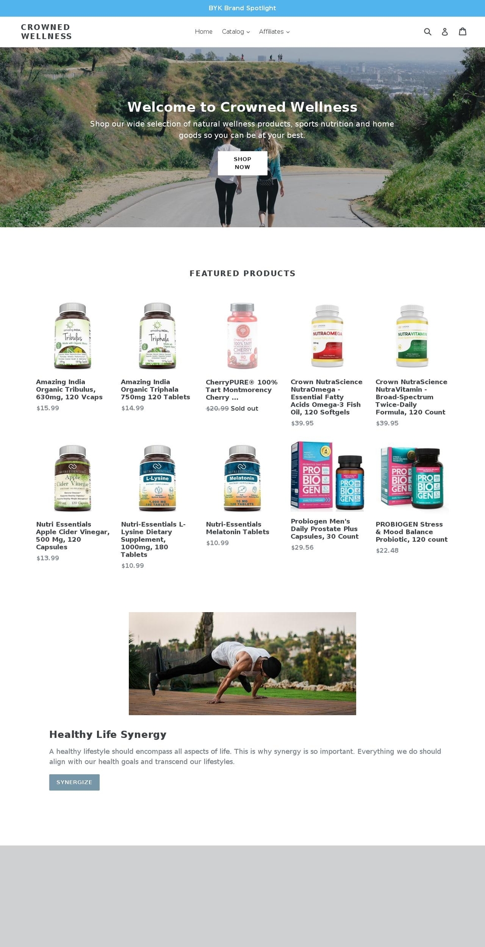 crownedwellness.com shopify website screenshot