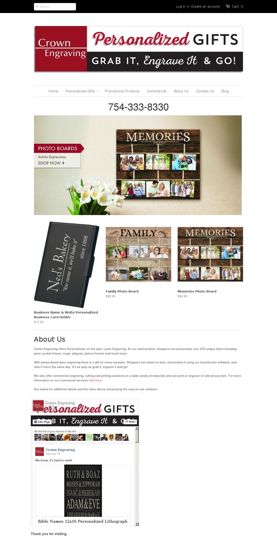 crownengraving.com shopify website screenshot