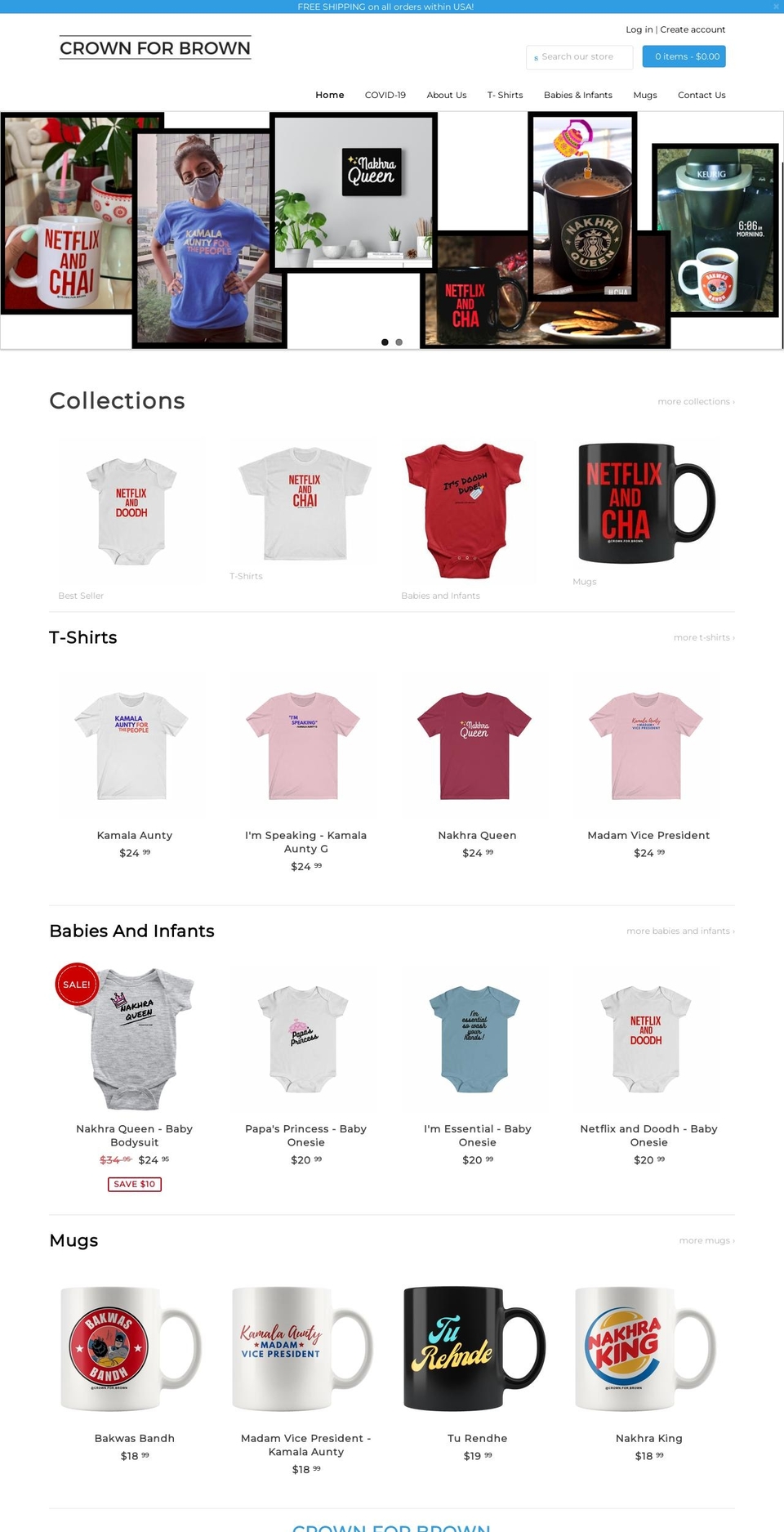 crownforbrown.com shopify website screenshot