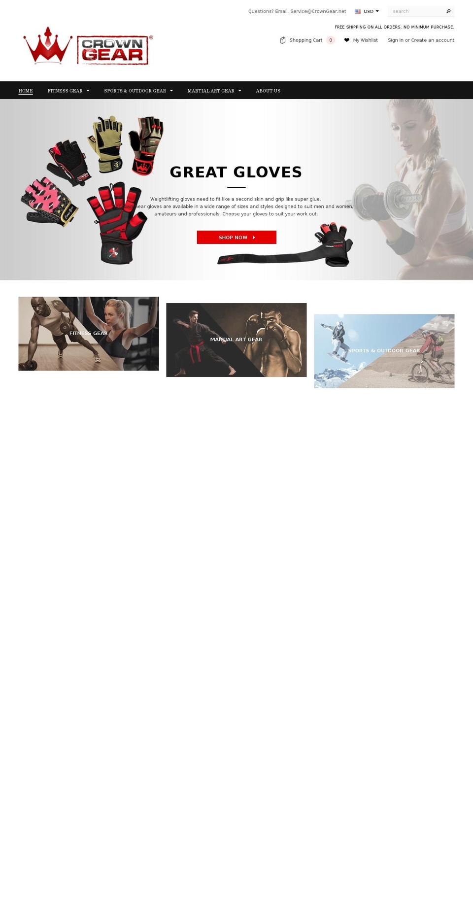 crowngear.net shopify website screenshot