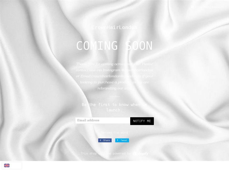 crownhairlondon.com shopify website screenshot
