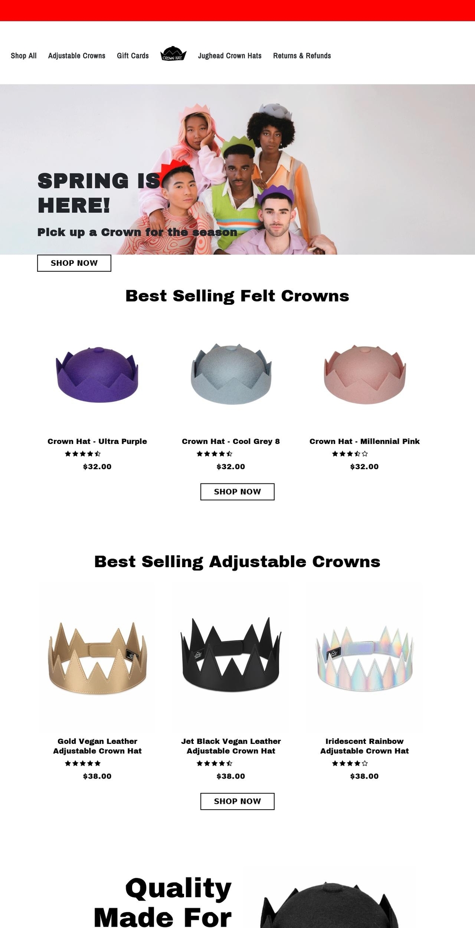 crownhat.nyc shopify website screenshot
