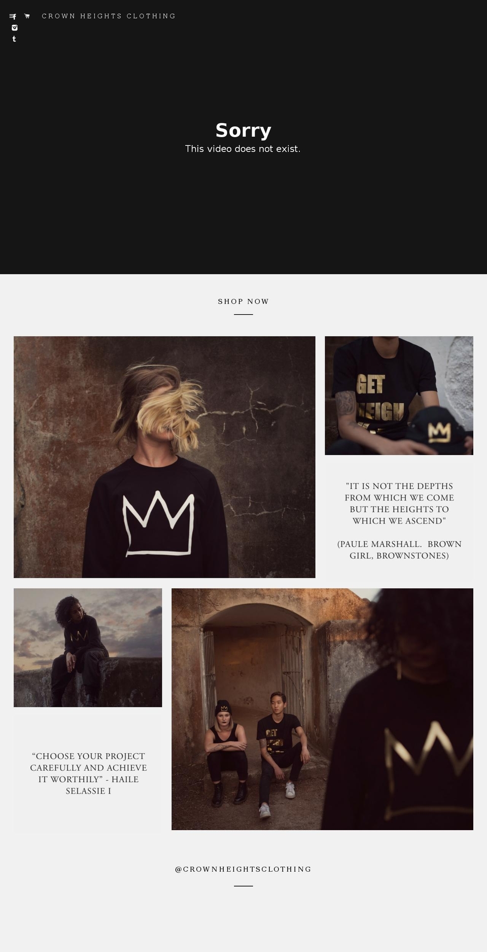 crownheightsclothing.com shopify website screenshot