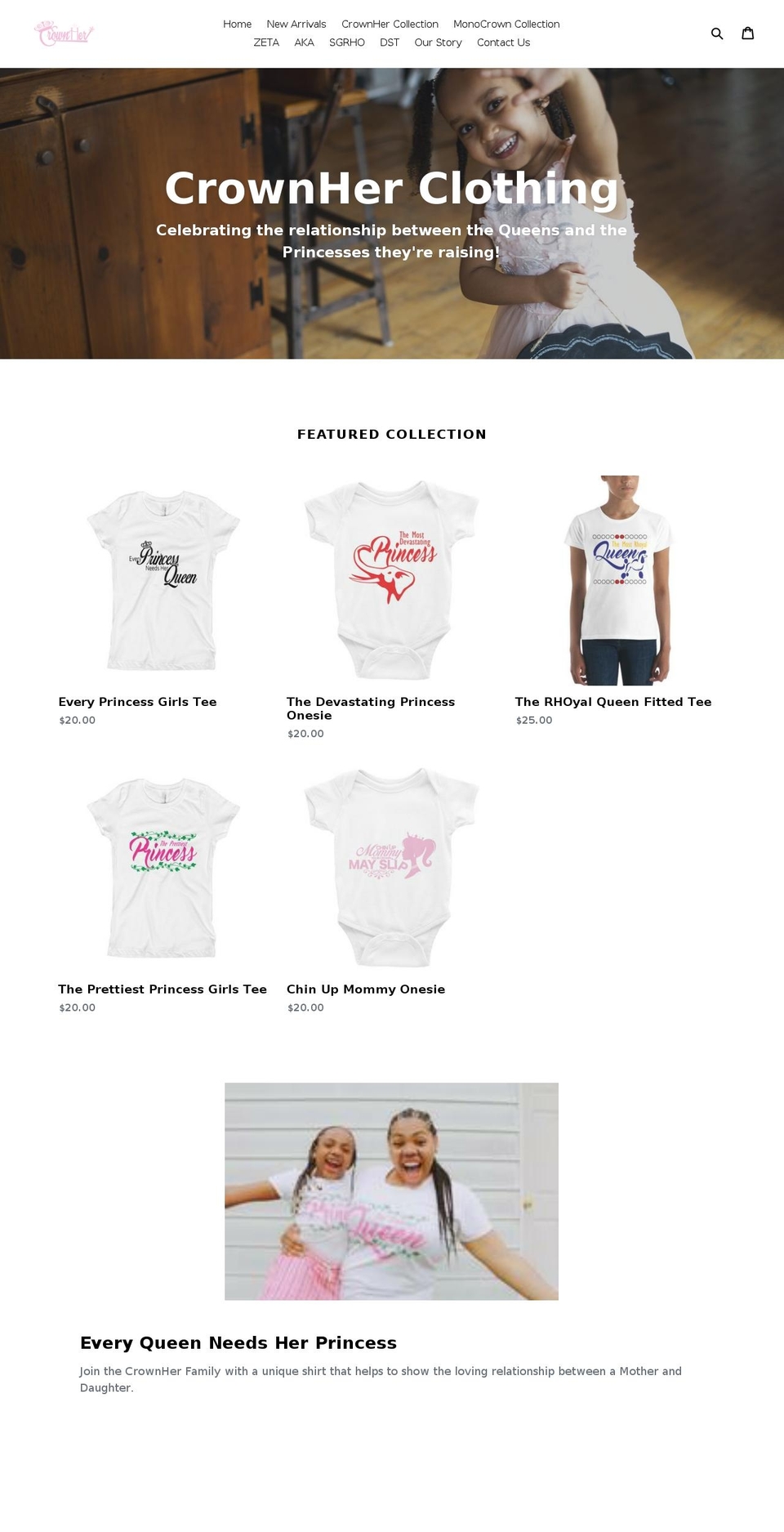 crownherclothing.com — Shopify storefront screenshot