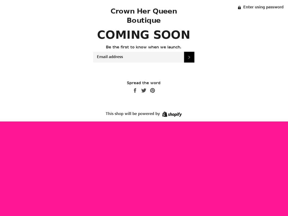 crownherqueen.com shopify website screenshot