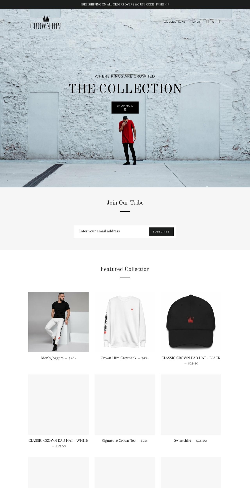 crownhimcollection.com — Shopify storefront screenshot
